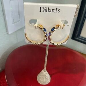 NWT Dillard’s Sensitive Skin Sterling  Silver Post Multi Colored Earrings.#J2